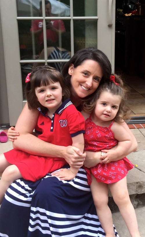 The "M' for Maddie is upside down on my shirt!